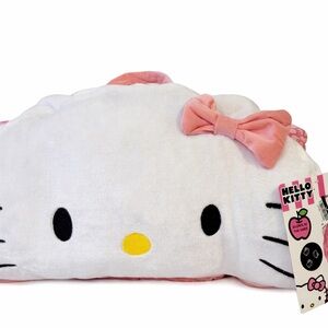Hello Kitty White Plush Pillow with Pink Bow